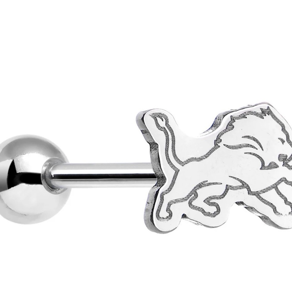 Detroit Lions Barbell Tongue Ring